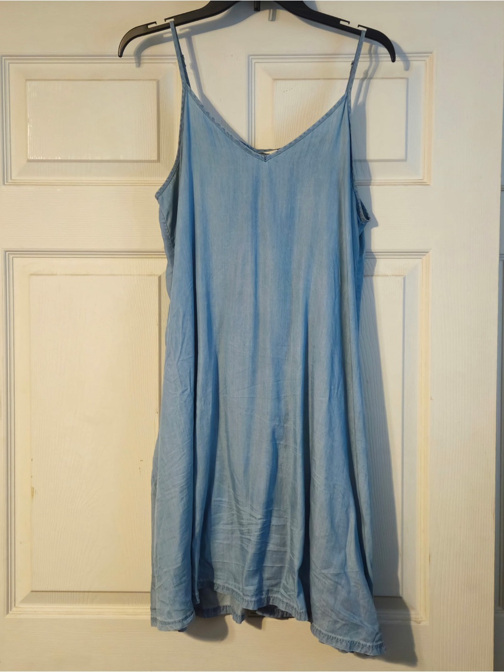 Light Wash Blue Slip Style Spaghetti Strap Spring Summer Dress Size Large